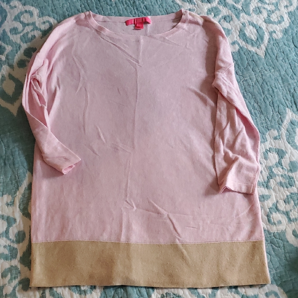 Lilly Pulitzer Pink and Tan Dayna Sweater